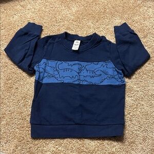 Carter's Navy Blue Sweatshirt with Dino Stripe